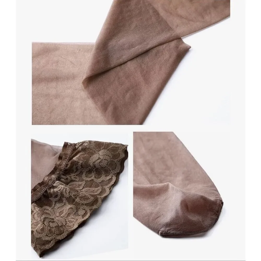Lace Top Thigh High Sheer Stockings Silicone non slip Pantyhose